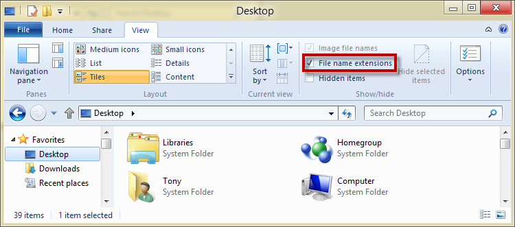 The Ribbon in Windows Explorer on Windows 8