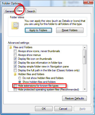 The <i>Folder Options</i> Dialog